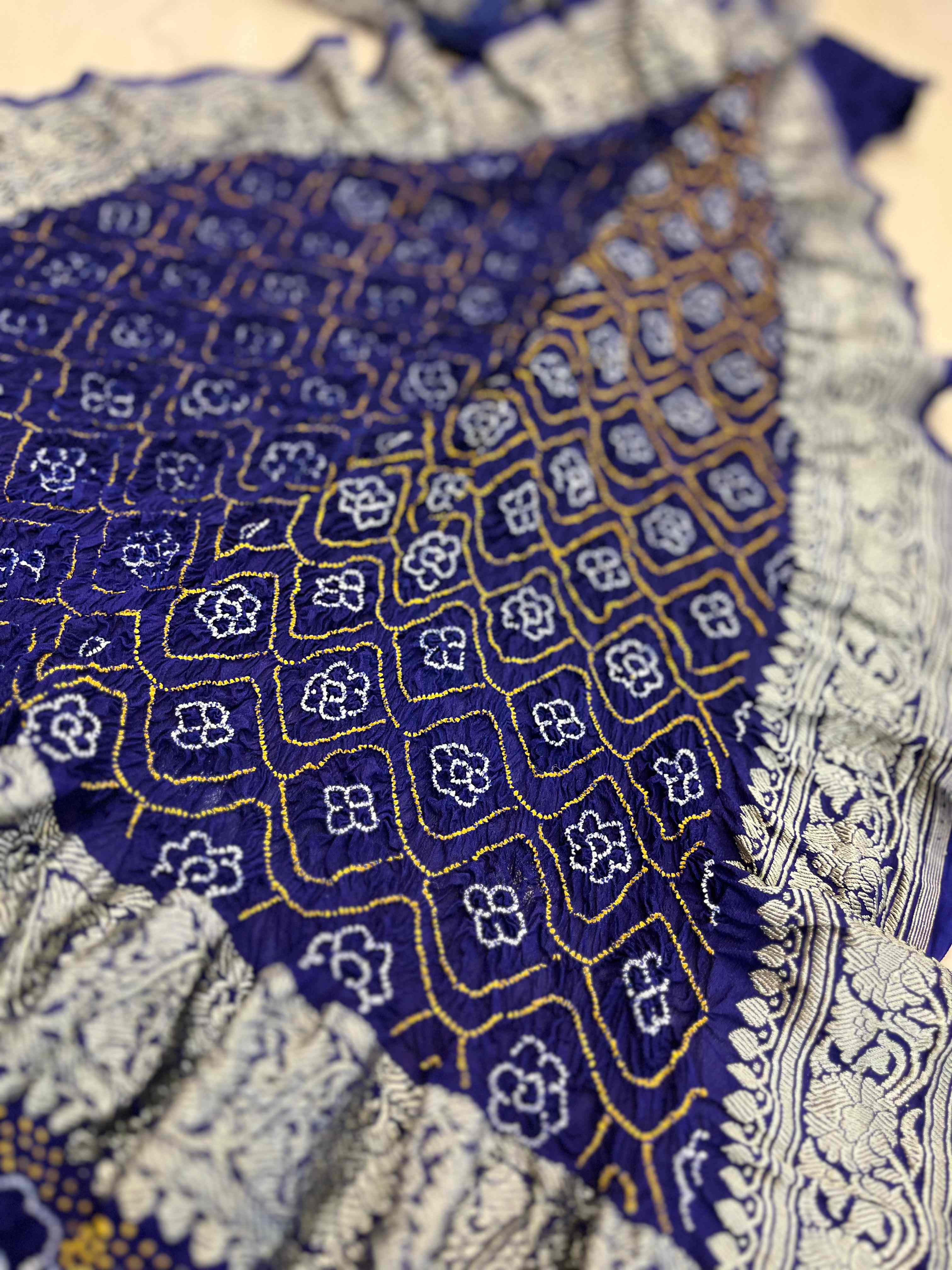 Shahi Neel Bandhani Dupatta view 3