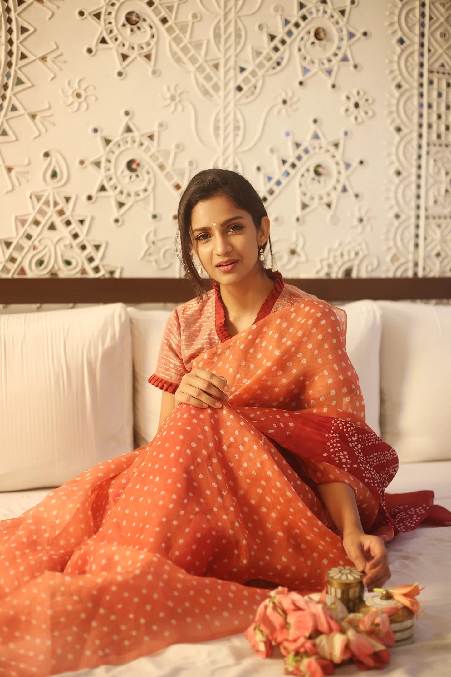 Chaand Saree - Brick Brown